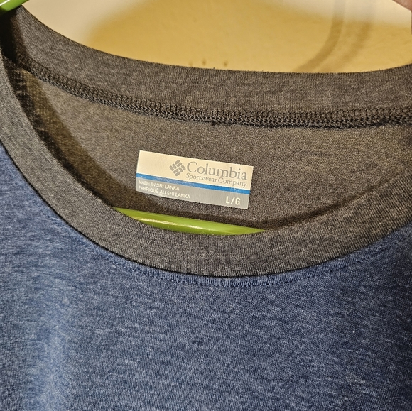 Columbia two-tone blue grey omni-wick tee shirt men's large - Picture 4 of 11